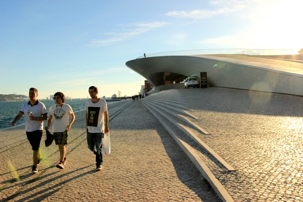 Maat Museam Lisbon with 3 young guys