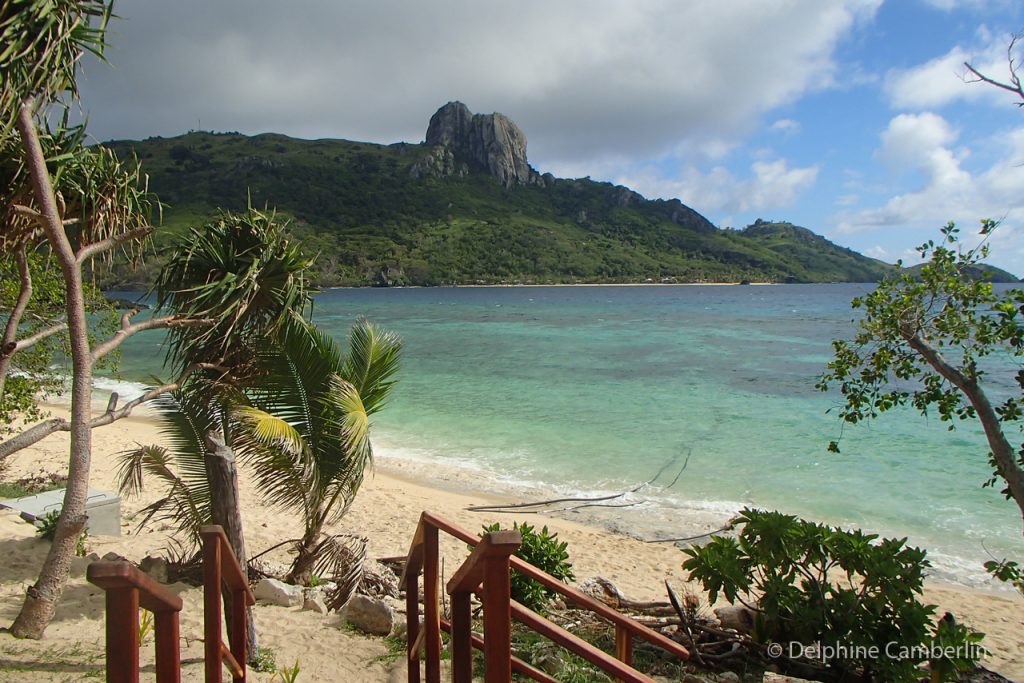 Fiji beach and mountain