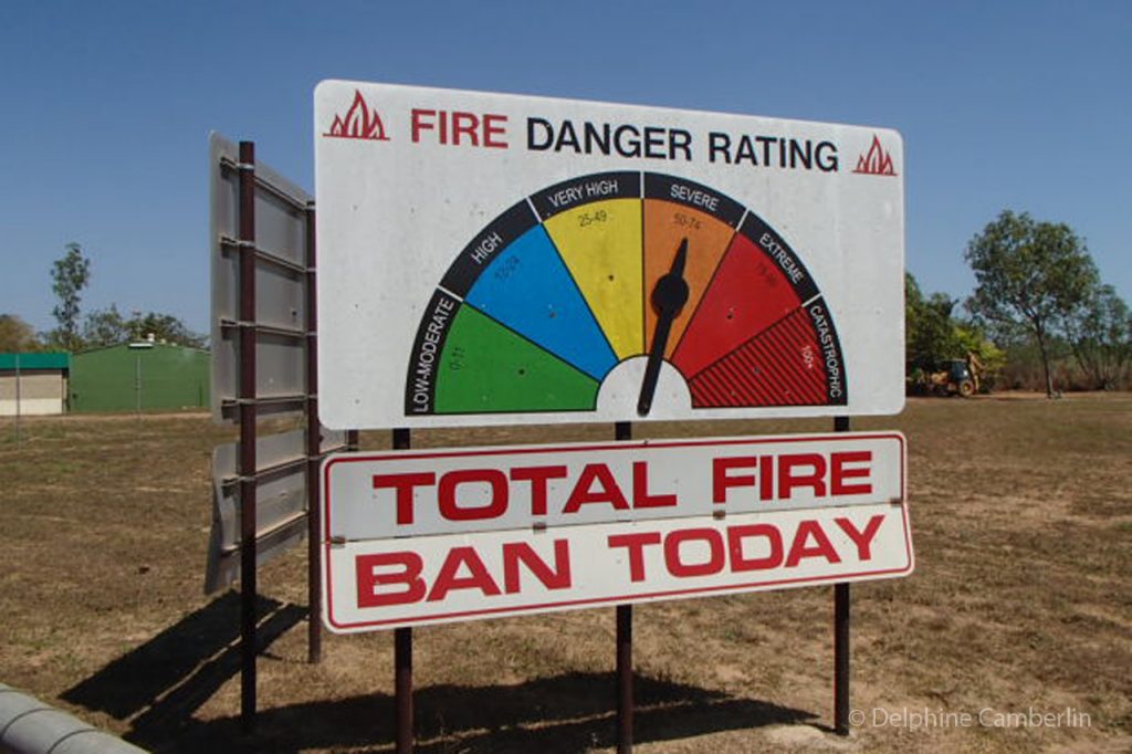 Total Fire Ban today Sign Australia