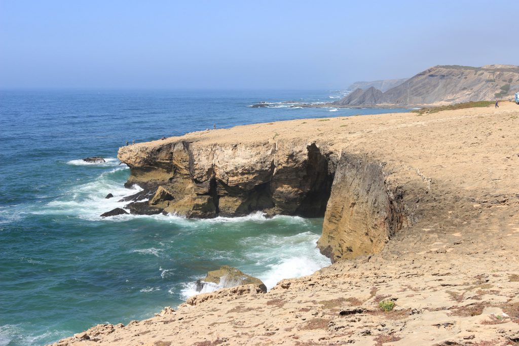 Quebrada Beach rocks view Portugal cliff